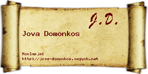 Jova Domonkos névjegykártya